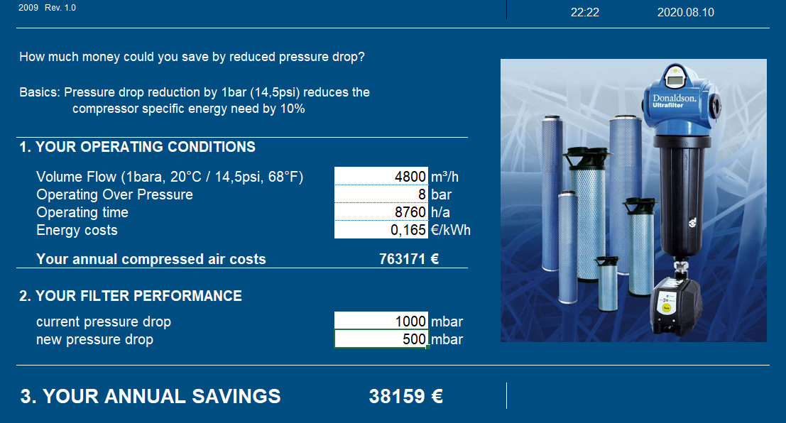Donaldson Hesaplama tablosu